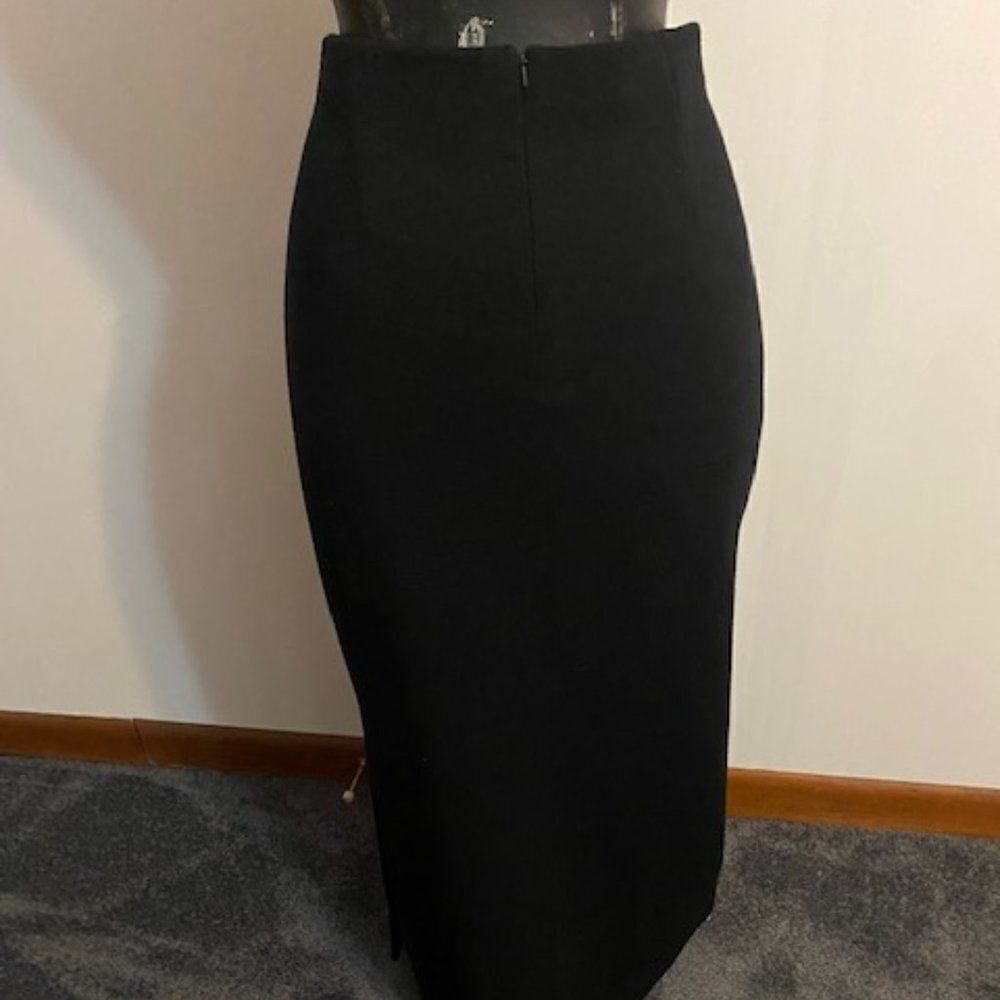 Gett Black Wool Long Pencil skirt. size L
